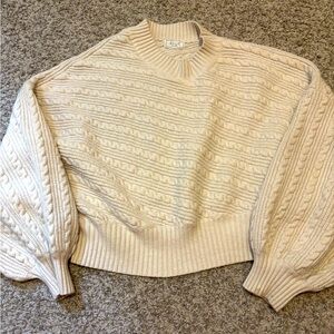 Cropped cable knit sweater by sage the label